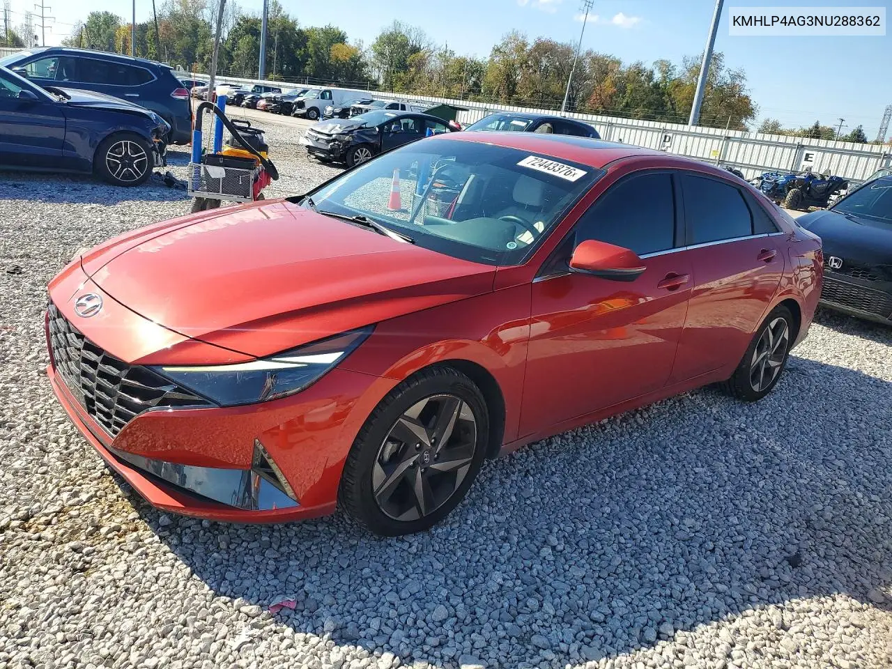 HYUNDAI ELANTRA 2022, VIN KMHLP4AG3NU288362