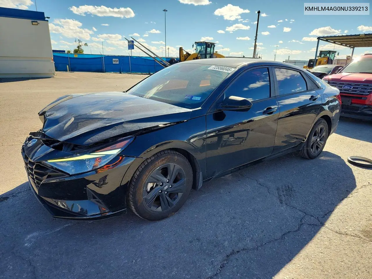 HYUNDAI ELANTRA 2022, VIN KMHLM4AG0NU339213