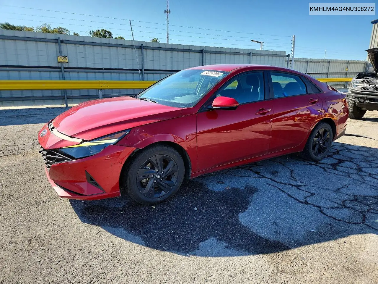 HYUNDAI ELANTRA 2022, VIN KMHLM4AG4NU308272