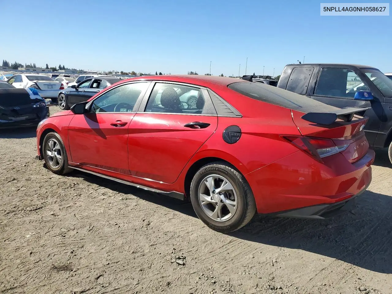 2022 HYUNDAI ELANTRA VIN 5NPLL4AG0NH058627 — фото 2