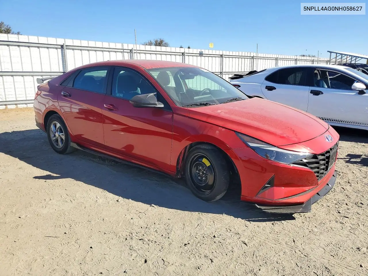 2022 HYUNDAI ELANTRA VIN 5NPLL4AG0NH058627 — фото 4