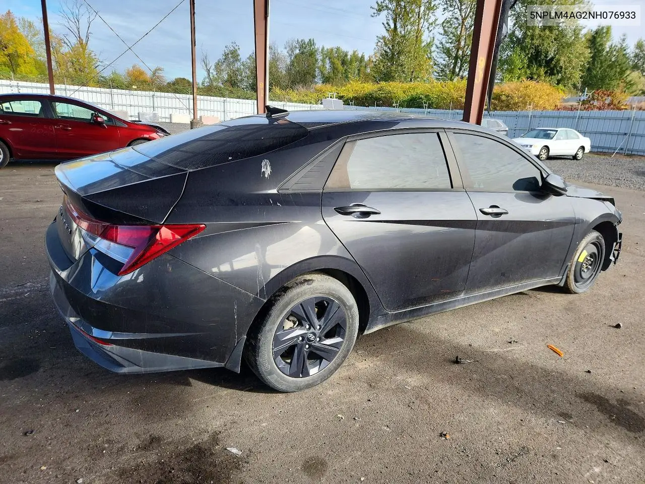 2022 HYUNDAI ELANTRA VIN 5NPLM4AG2NH076933 — фото 3