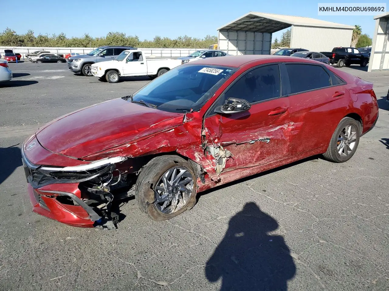 HYUNDAI ELANTRA 2024, VIN KMHLM4DG0RU698692