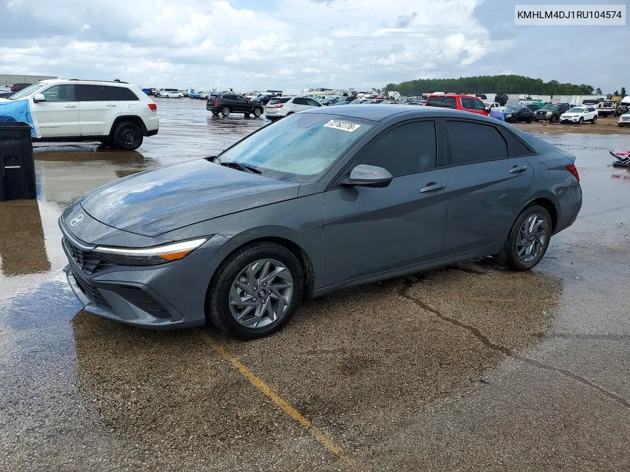 HYUNDAI ELANTRA 2024, VIN KMHLM4DJ1RU104574