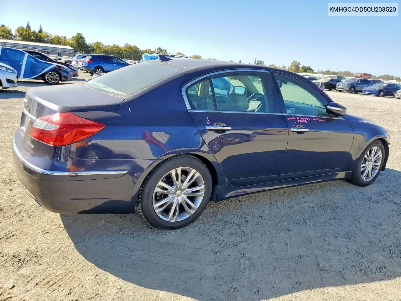2012 HYUNDAI GENESIS VIN KMHGC4DD5CU203520 — фото 3