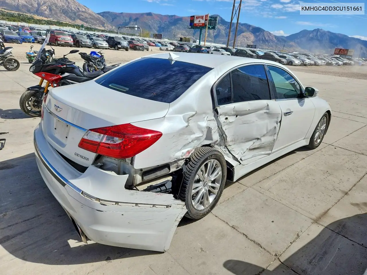 2012 HYUNDAI GENESIS VIN KMHGC4DD3CU151661 — фото 3