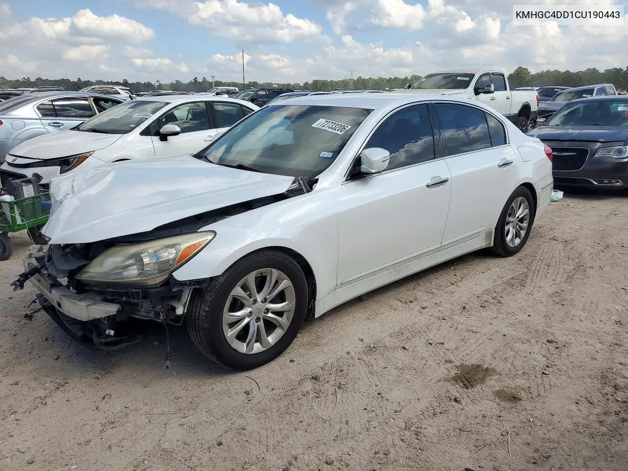 HYUNDAI GENESIS 2012, VIN KMHGC4DD1CU190443