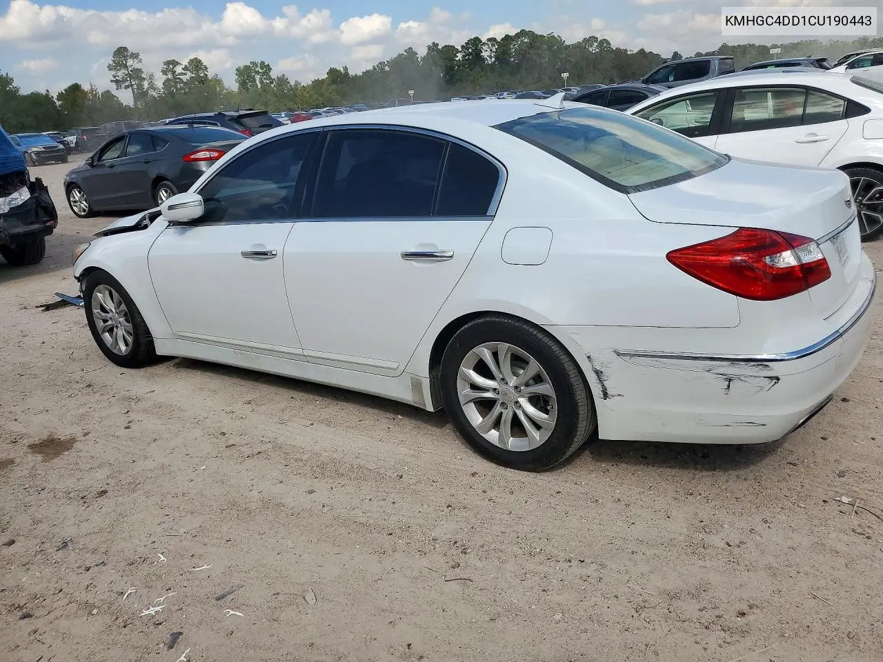2012 HYUNDAI GENESIS VIN KMHGC4DD1CU190443 — фото 2