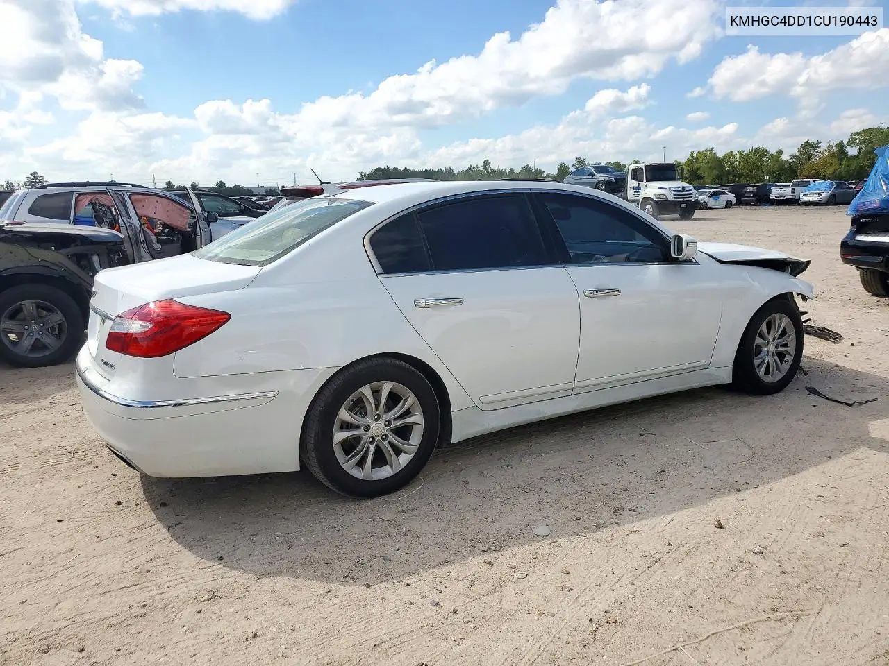 2012 HYUNDAI GENESIS VIN KMHGC4DD1CU190443 — фото 3