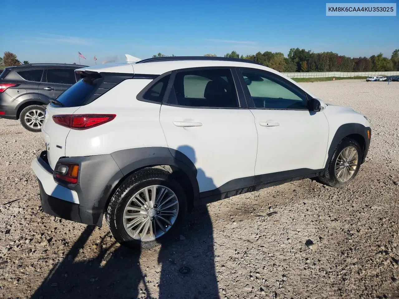2019 HYUNDAI KONA VIN KM8K6CAA4KU353025 — фото 3