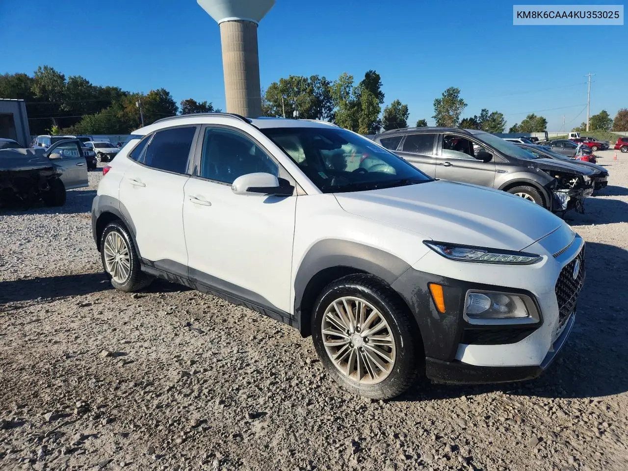 2019 HYUNDAI KONA VIN KM8K6CAA4KU353025 — фото 4