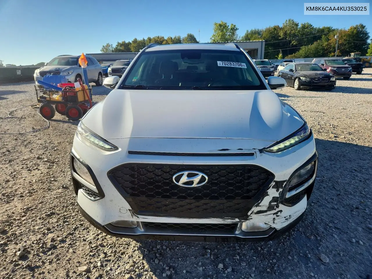 2019 HYUNDAI KONA VIN KM8K6CAA4KU353025 — фото 5