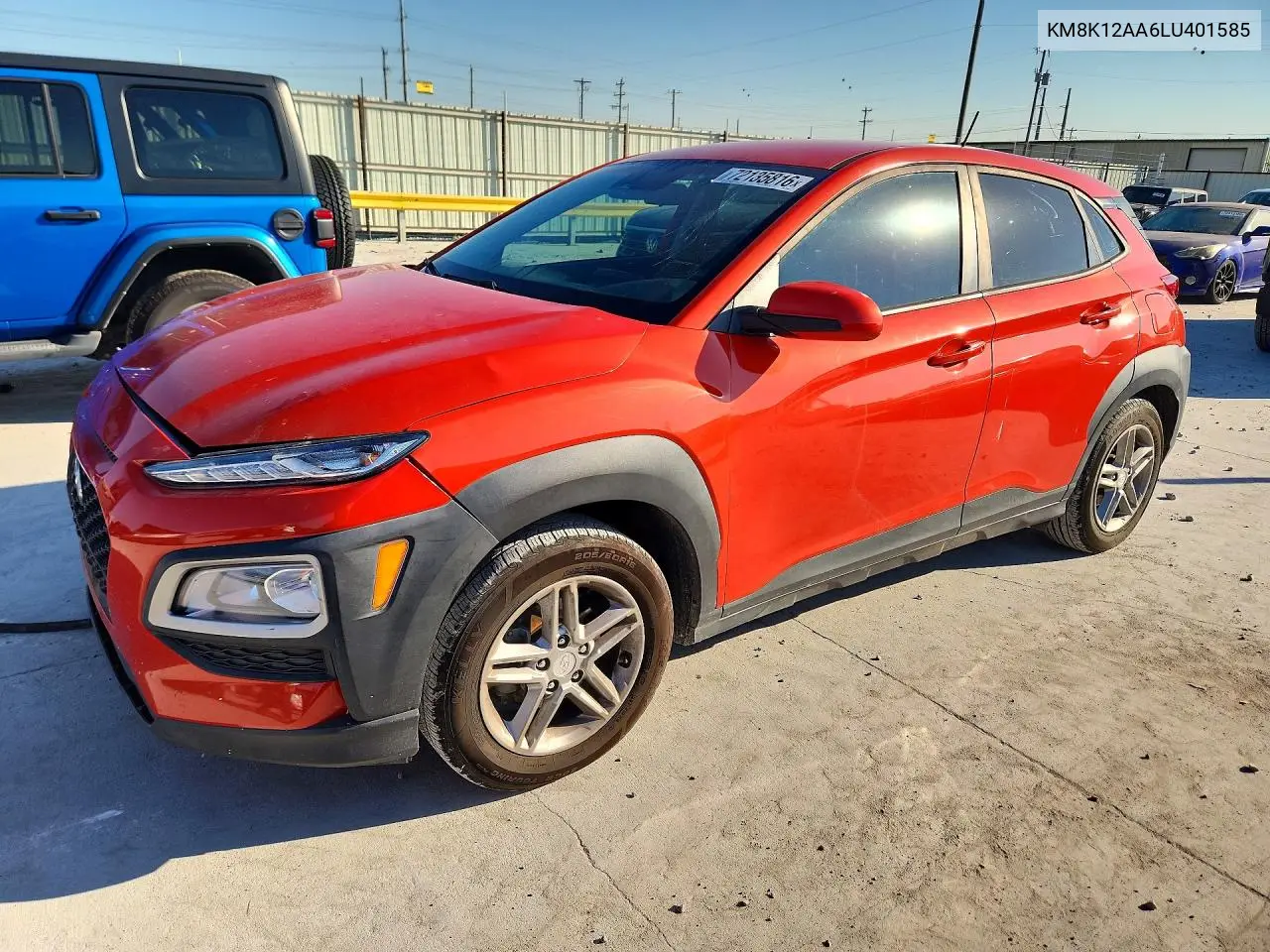 HYUNDAI KONA 2020, VIN KM8K12AA6LU401585