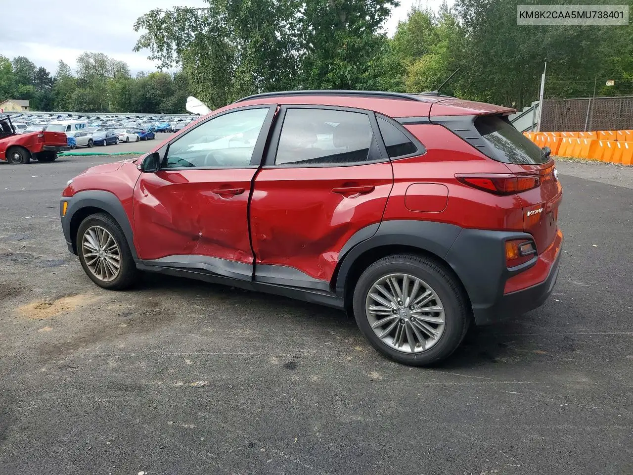 2021 HYUNDAI KONA VIN KM8K2CAA5MU738401 — фото 2