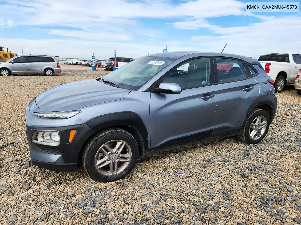HYUNDAI KONA 2021, VIN KM8K1CAA2MU645578