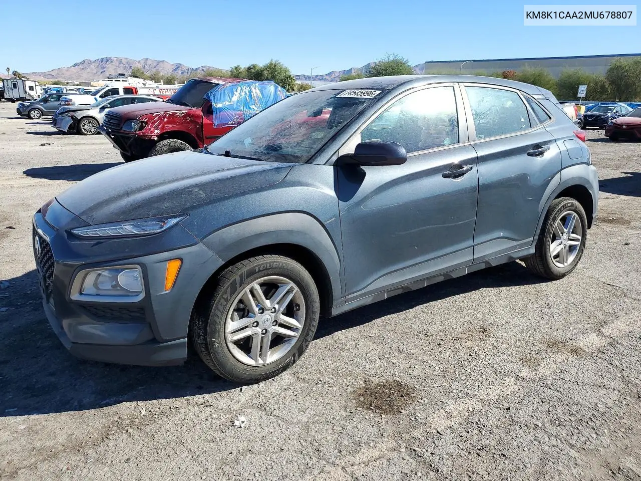 HYUNDAI KONA 2021, VIN KM8K1CAA2MU678807