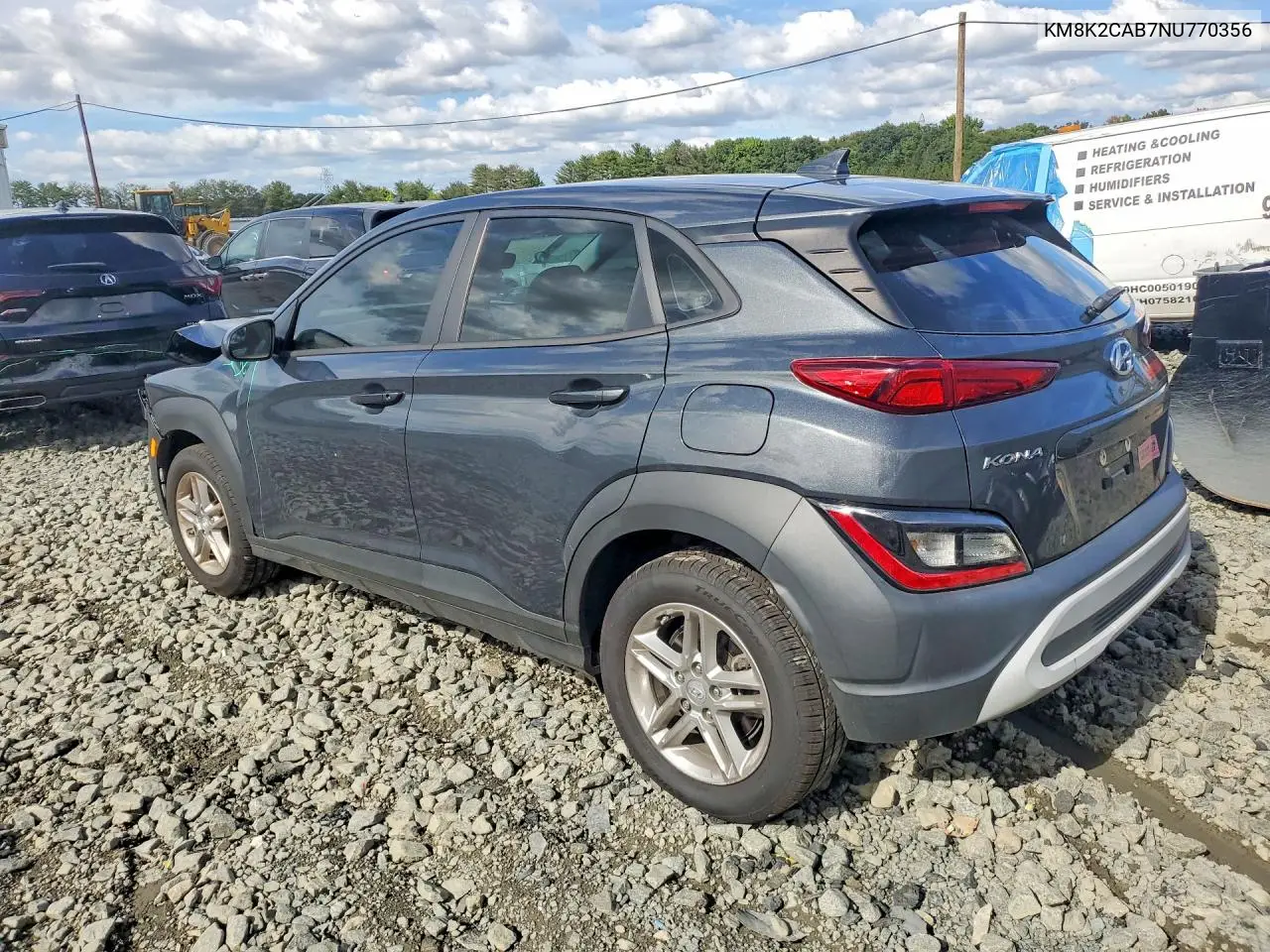 2022 HYUNDAI KONA VIN KM8K2CAB7NU770356 — фото 2