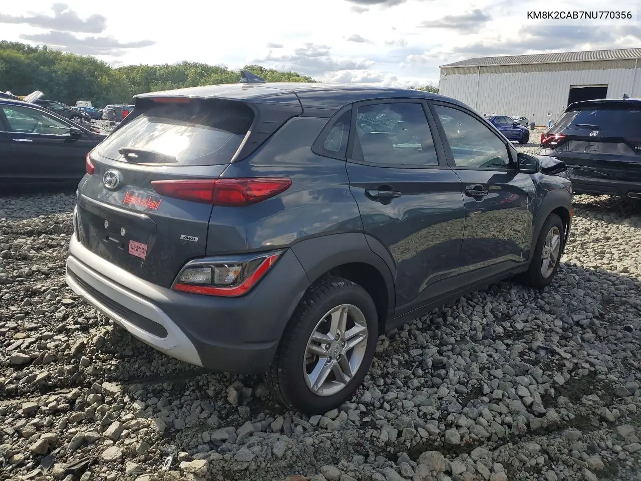 2022 HYUNDAI KONA VIN KM8K2CAB7NU770356 — фото 3