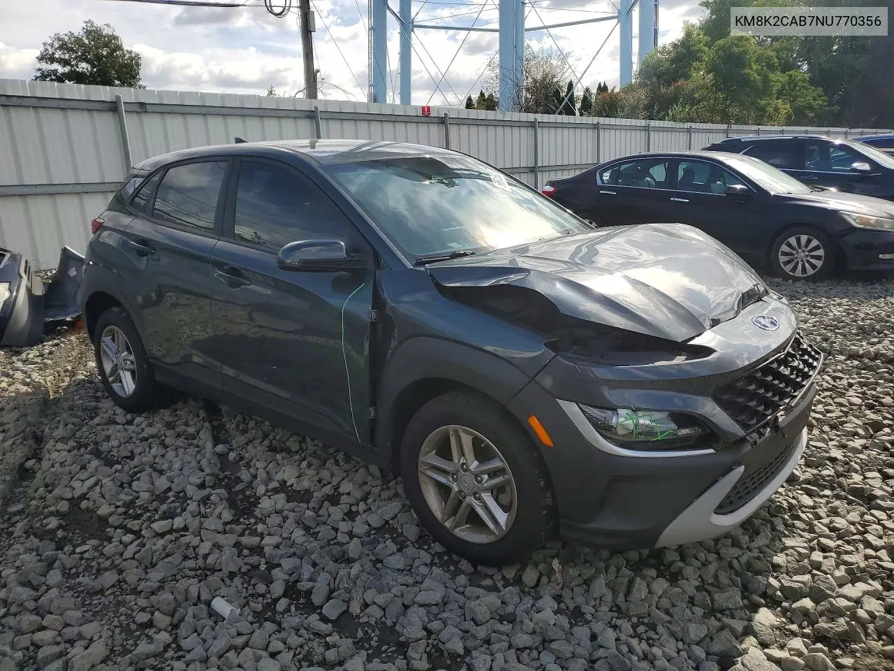 2022 HYUNDAI KONA VIN KM8K2CAB7NU770356 — фото 4