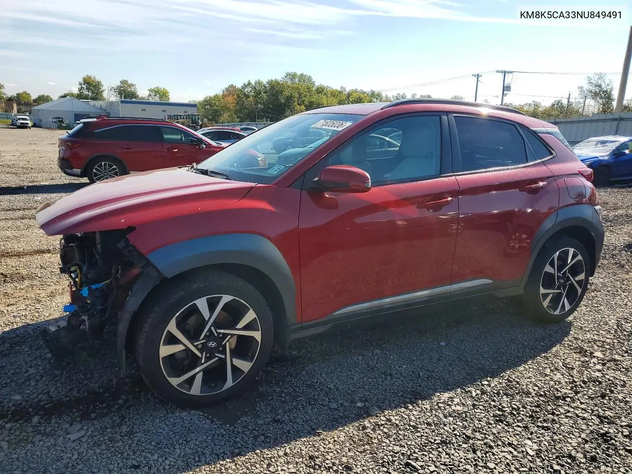 HYUNDAI KONA 2022, VIN KM8K5CA33NU849491