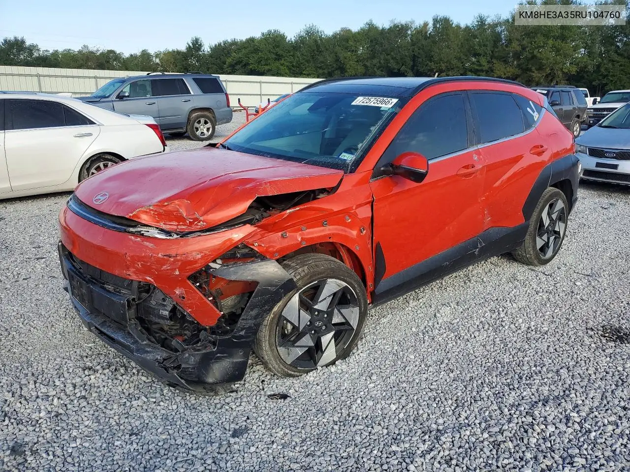 HYUNDAI KONA 2024, VIN KM8HE3A35RU104760