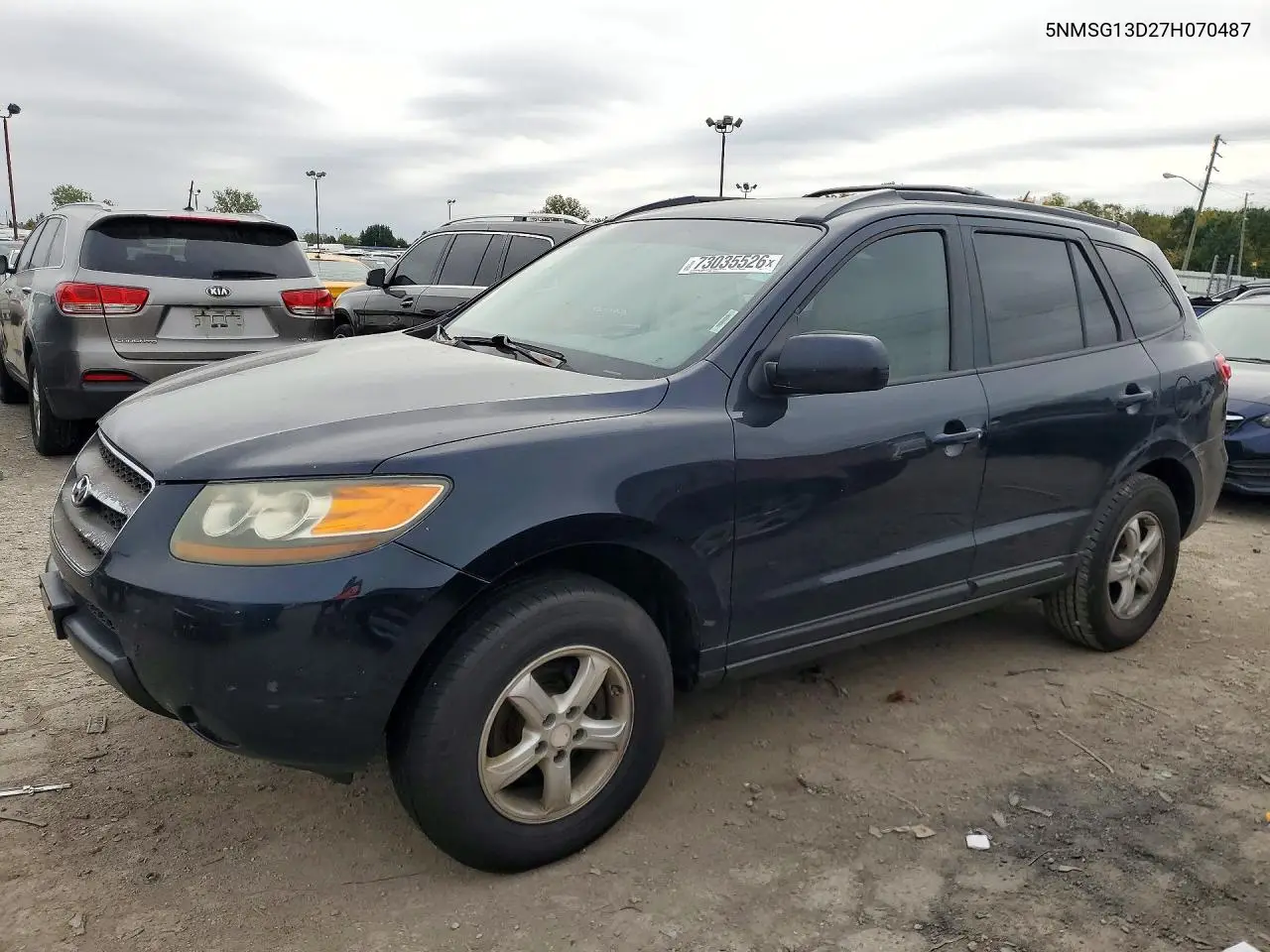 HYUNDAI SANTA FE 2007, VIN 5NMSG13D27H070487