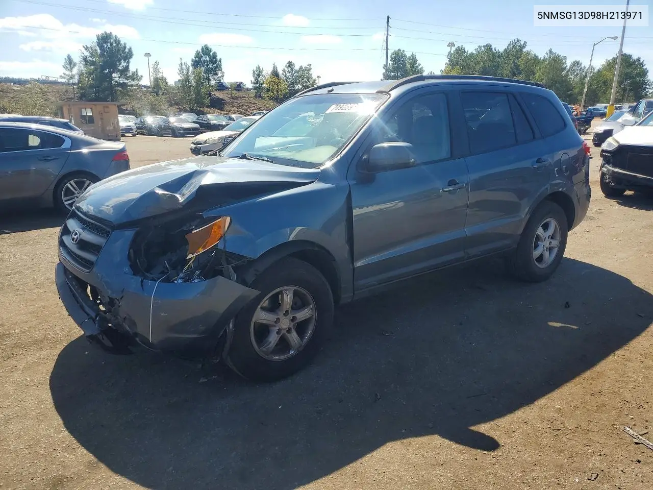 HYUNDAI SANTA FE 2008, VIN 5NMSG13D98H213971
