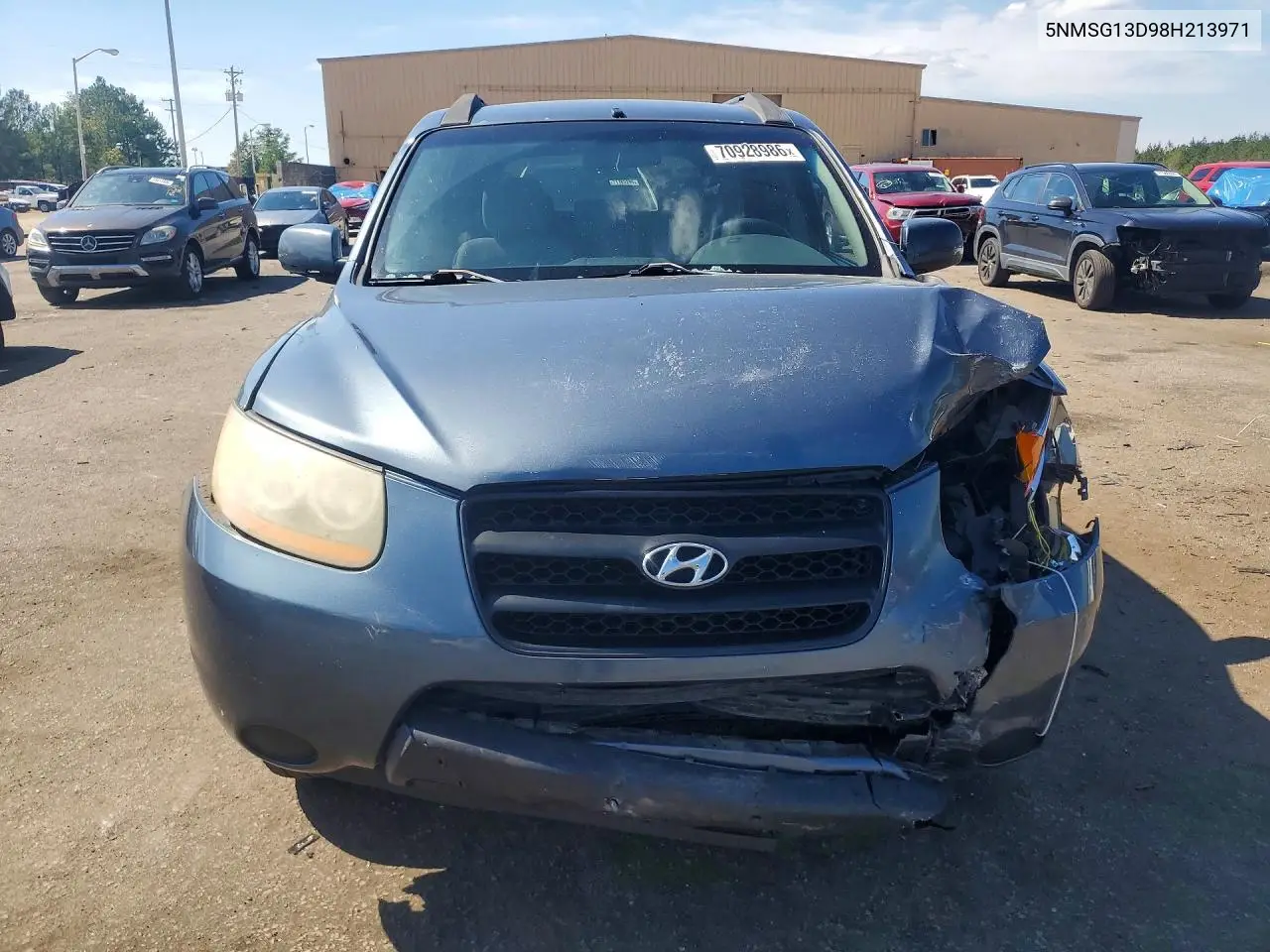 2008 HYUNDAI SANTA FE VIN 5NMSG13D98H213971 — фото 5