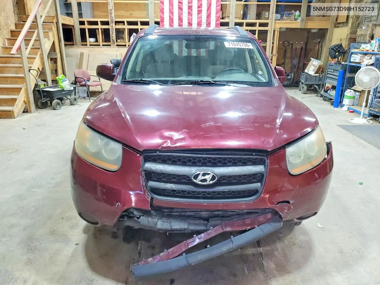 2008 HYUNDAI SANTA FE VIN 5NMSG73D98H152723 — фото 5