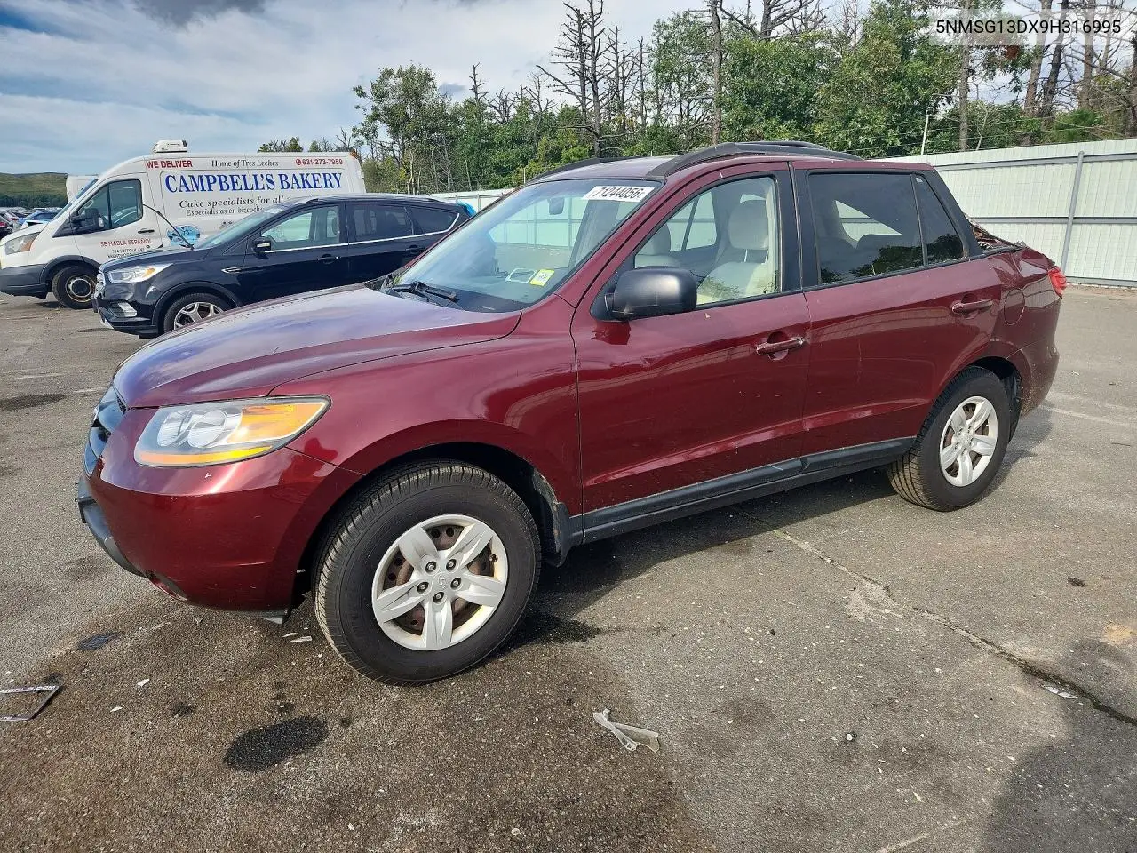 HYUNDAI SANTA FE 2009, VIN 5NMSG13DX9H316995