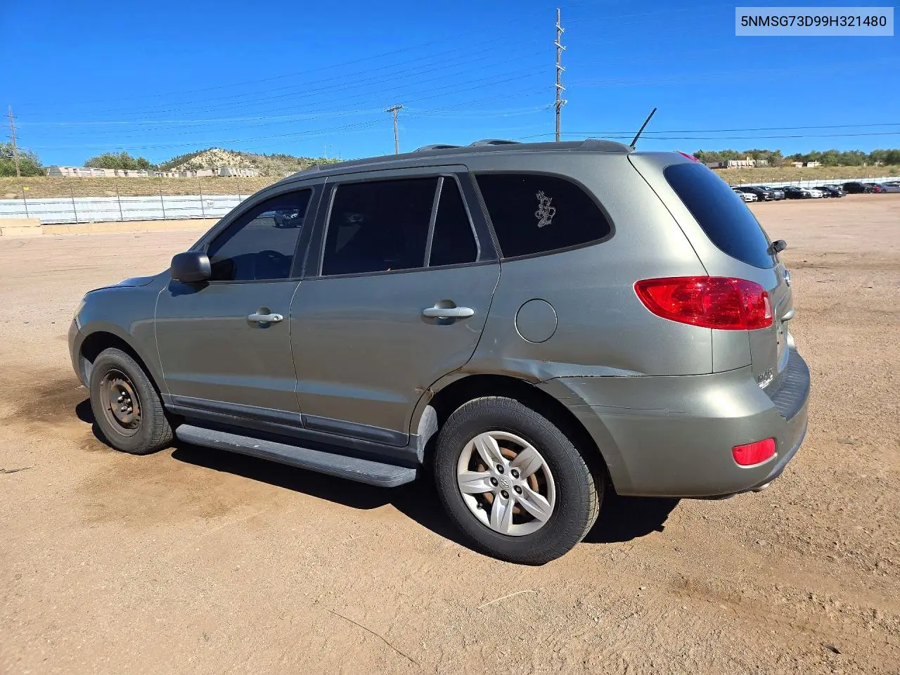 2009 HYUNDAI SANTA FE VIN 5NMSG73D99H321480 — фото 2