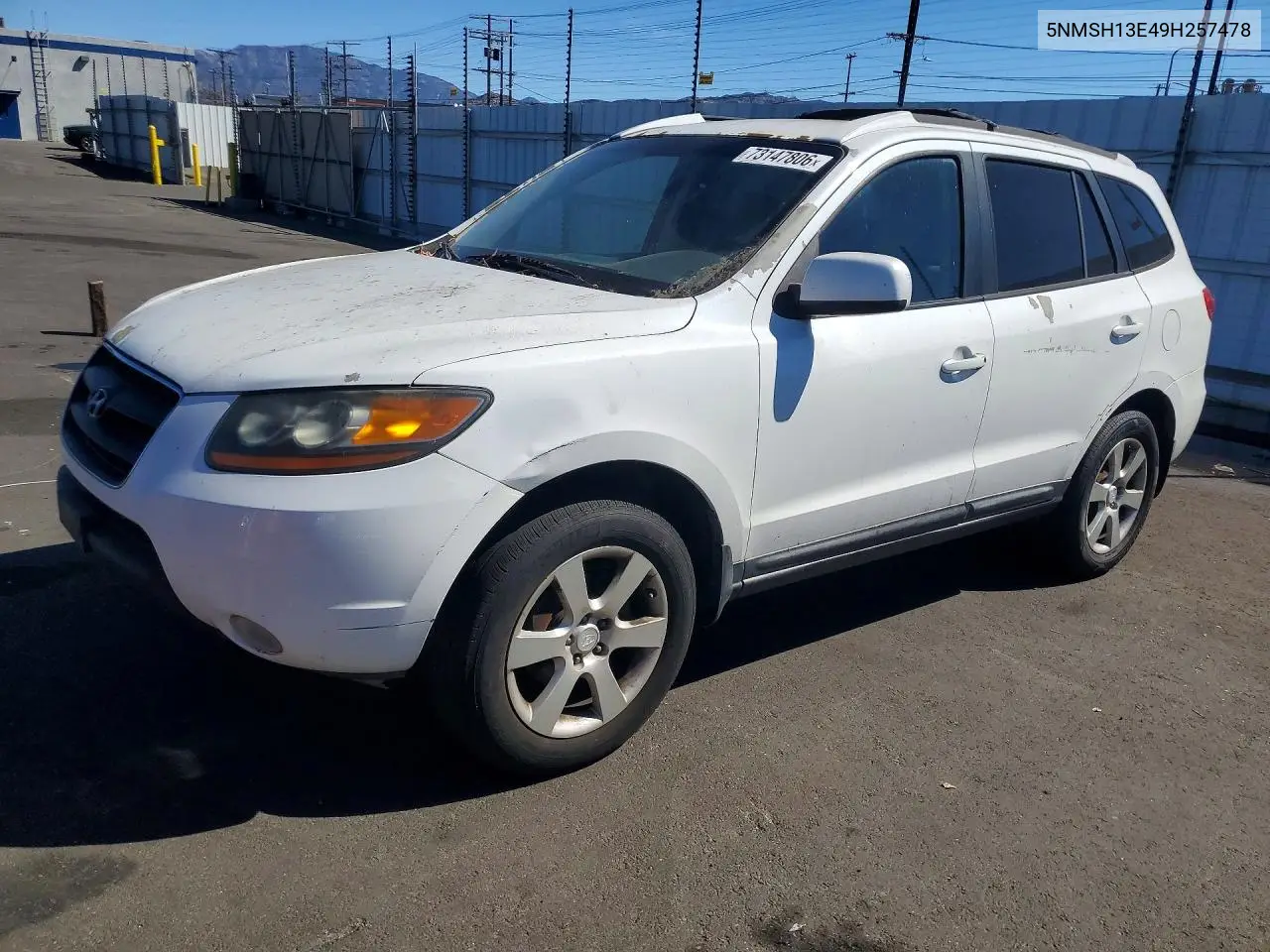 HYUNDAI SANTA FE 2009, VIN 5NMSH13E49H257478