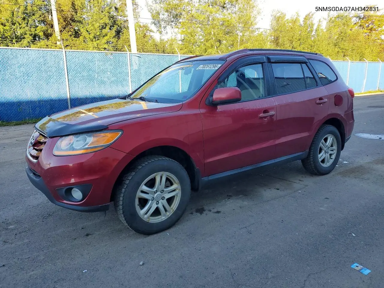 HYUNDAI SANTA FE 2010, VIN 5NMSGDAG7AH342831