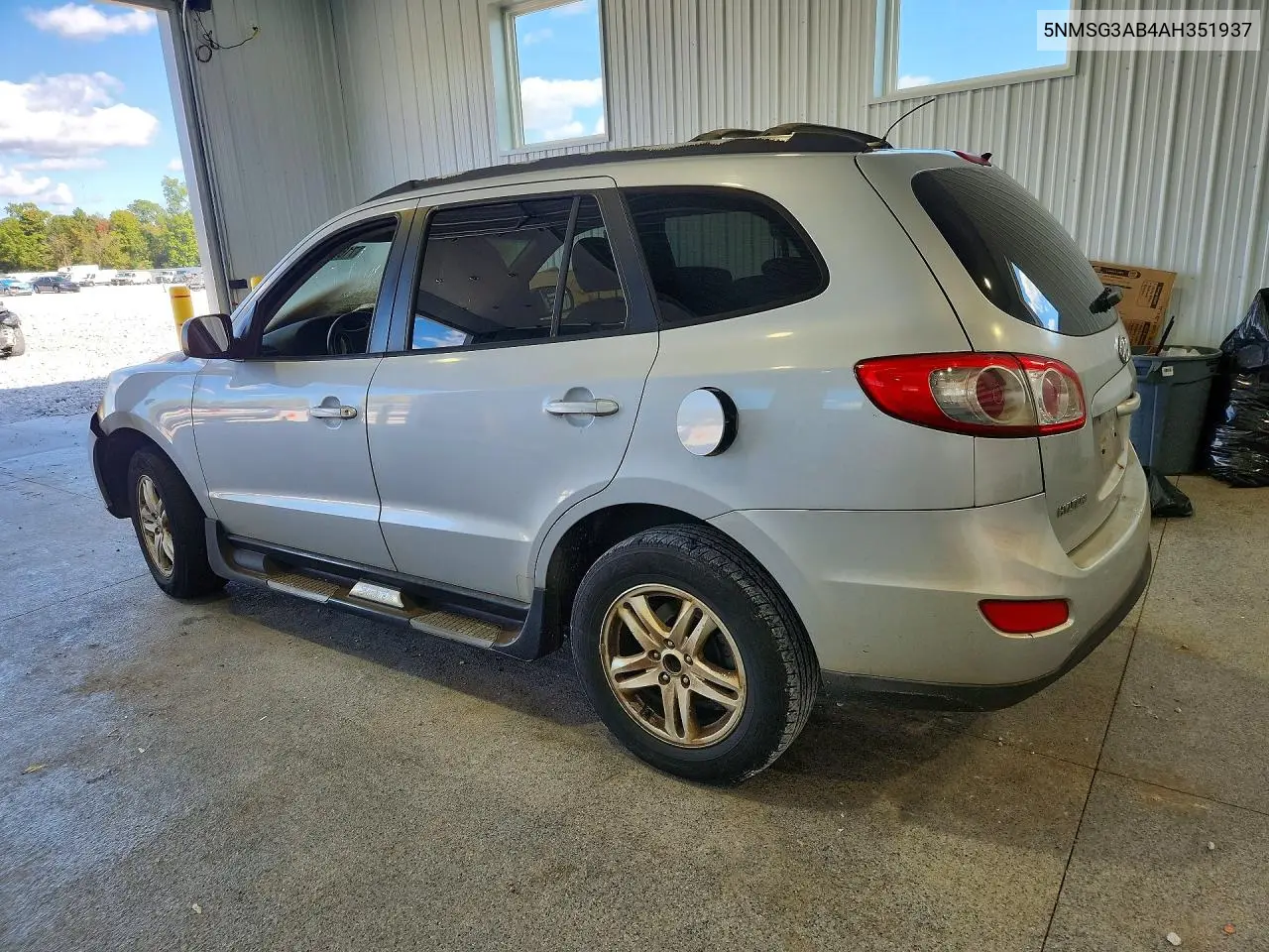 2010 HYUNDAI SANTA FE VIN 5NMSG3AB4AH351937 — фото 2