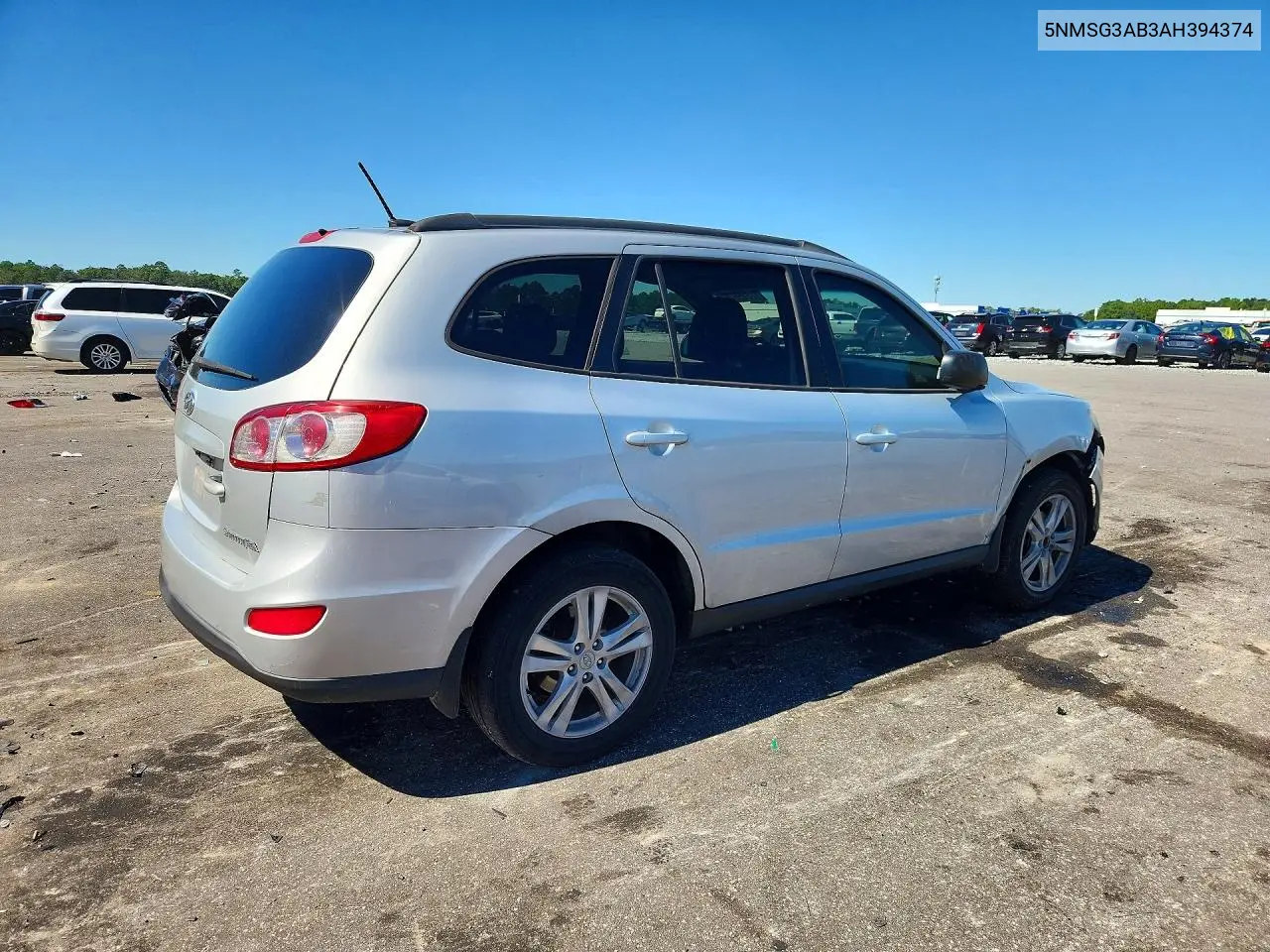 2010 HYUNDAI SANTA FE VIN 5NMSG3AB3AH394374 — фото 3
