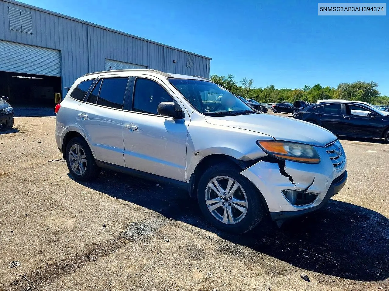 2010 HYUNDAI SANTA FE VIN 5NMSG3AB3AH394374 — фото 4