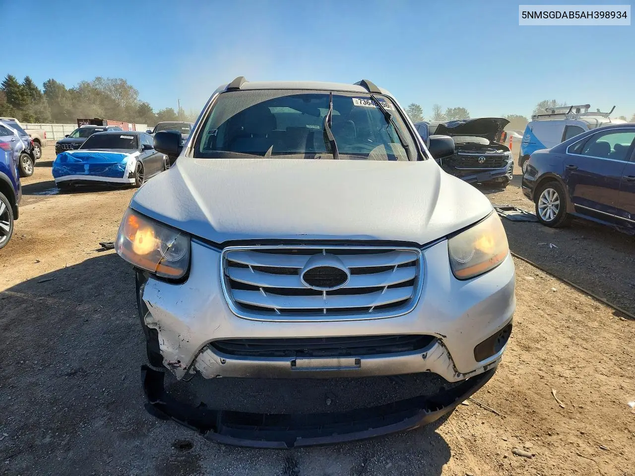 2010 HYUNDAI SANTA FE VIN 5NMSGDAB5AH398934 — фото 5