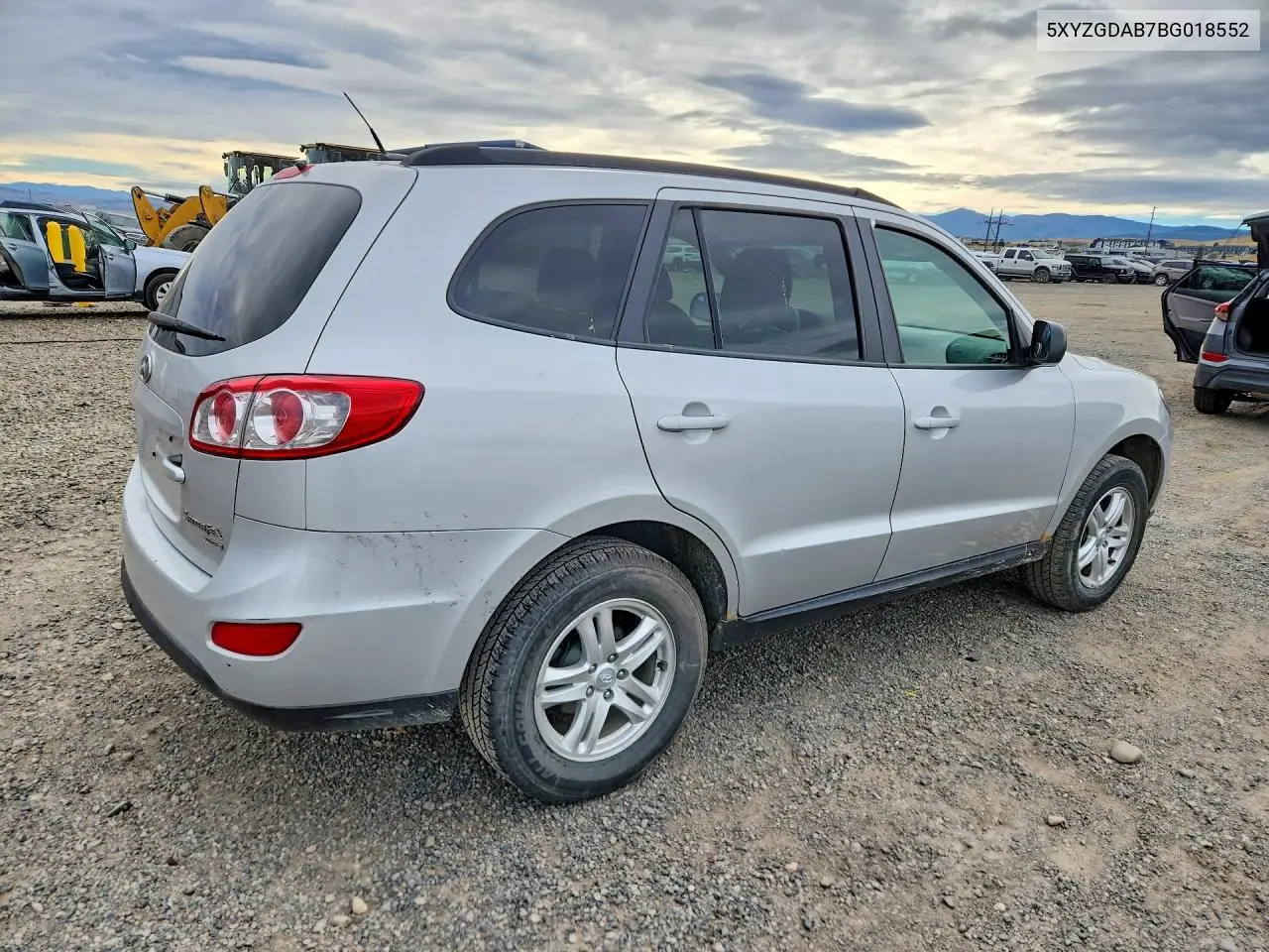 2011 HYUNDAI SANTA FE VIN 5XYZGDAB7BG018552 — фото 3