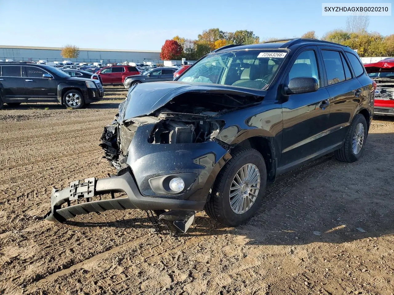 HYUNDAI SANTA FE 2011, VIN 5XYZHDAGXBG020210