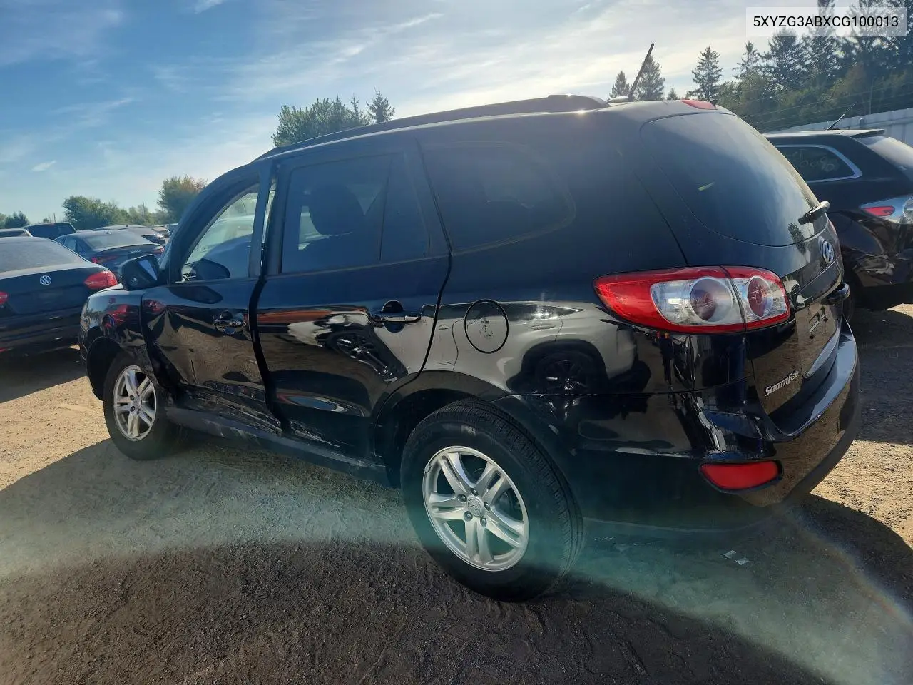 2012 HYUNDAI SANTA FE VIN 5XYZG3ABXCG100013 — фото 2