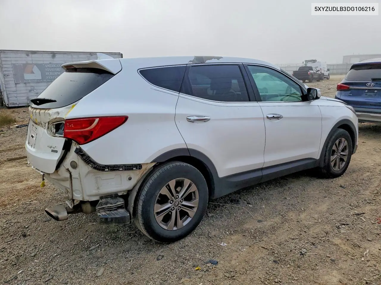 2013 HYUNDAI SANTA FE VIN 5XYZUDLB3DG106216 — фото 3