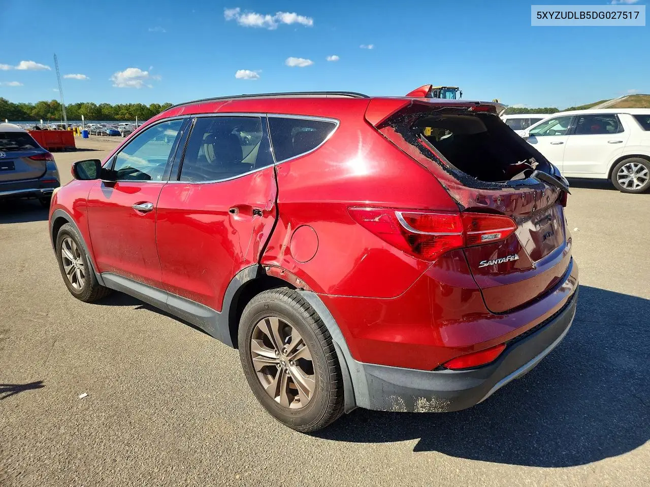 2013 HYUNDAI SANTA FE VIN 5XYZUDLB5DG027517 — фото 2