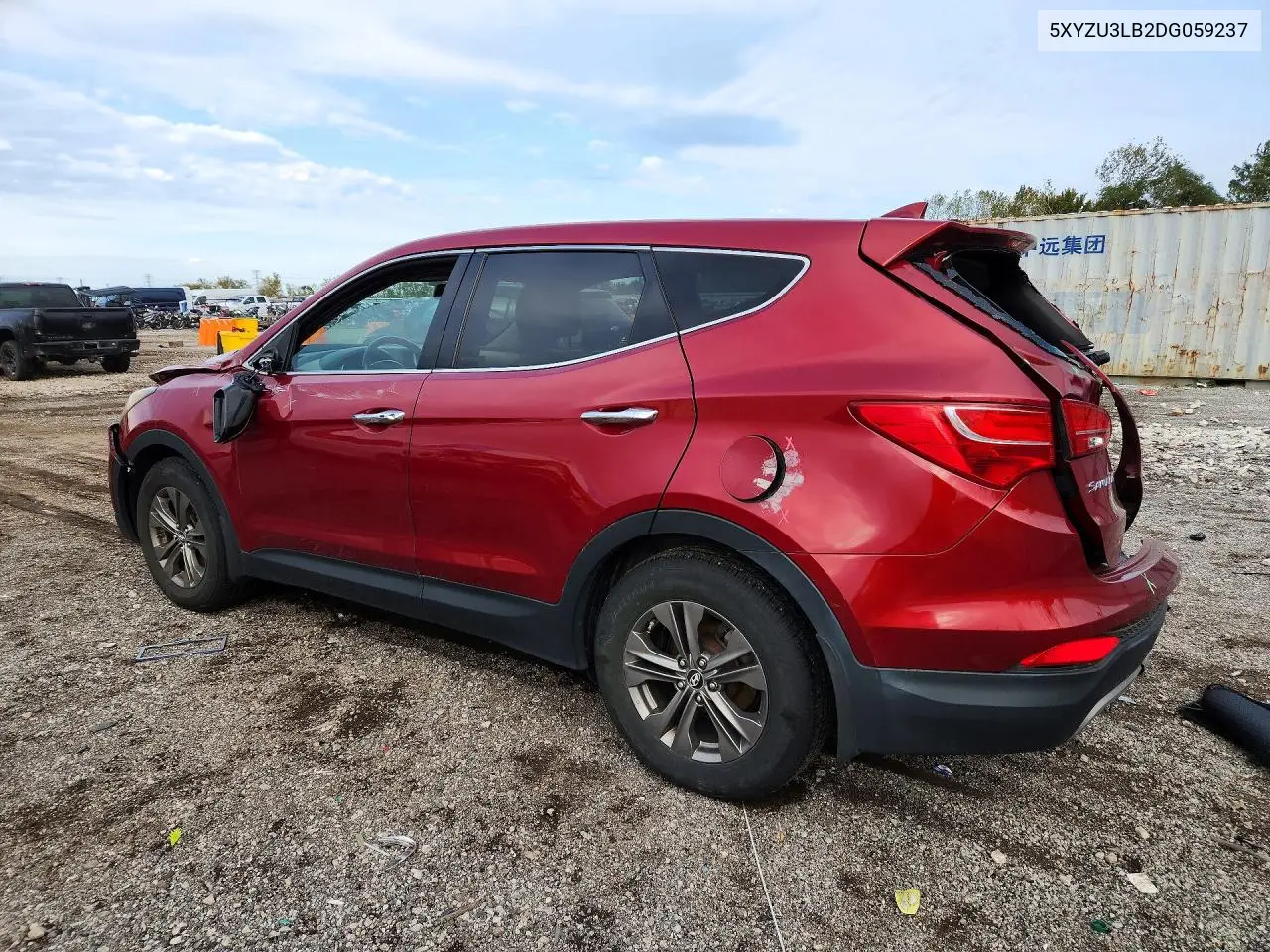 2013 HYUNDAI SANTA FE VIN 5XYZU3LB2DG059237 — фото 2