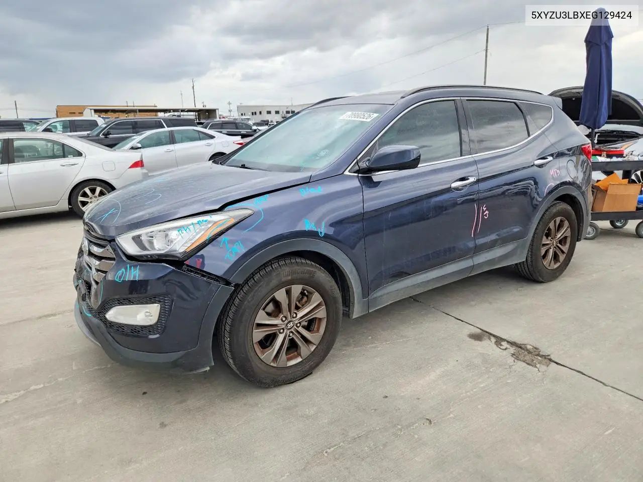 HYUNDAI SANTA FE 2014, VIN 5XYZU3LBXEG129424