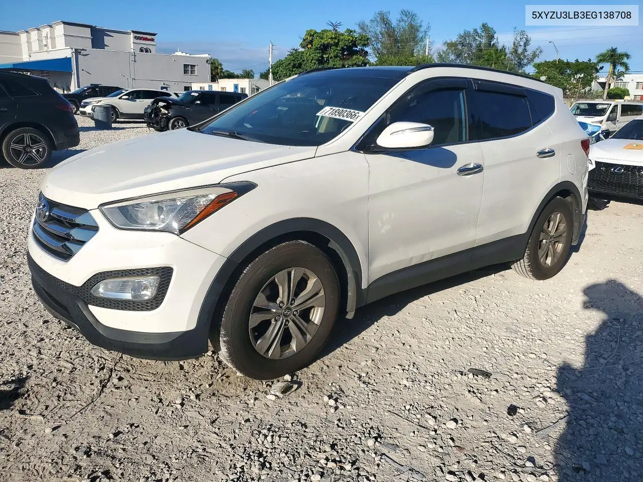 HYUNDAI SANTA FE 2014, VIN 5XYZU3LB3EG138708