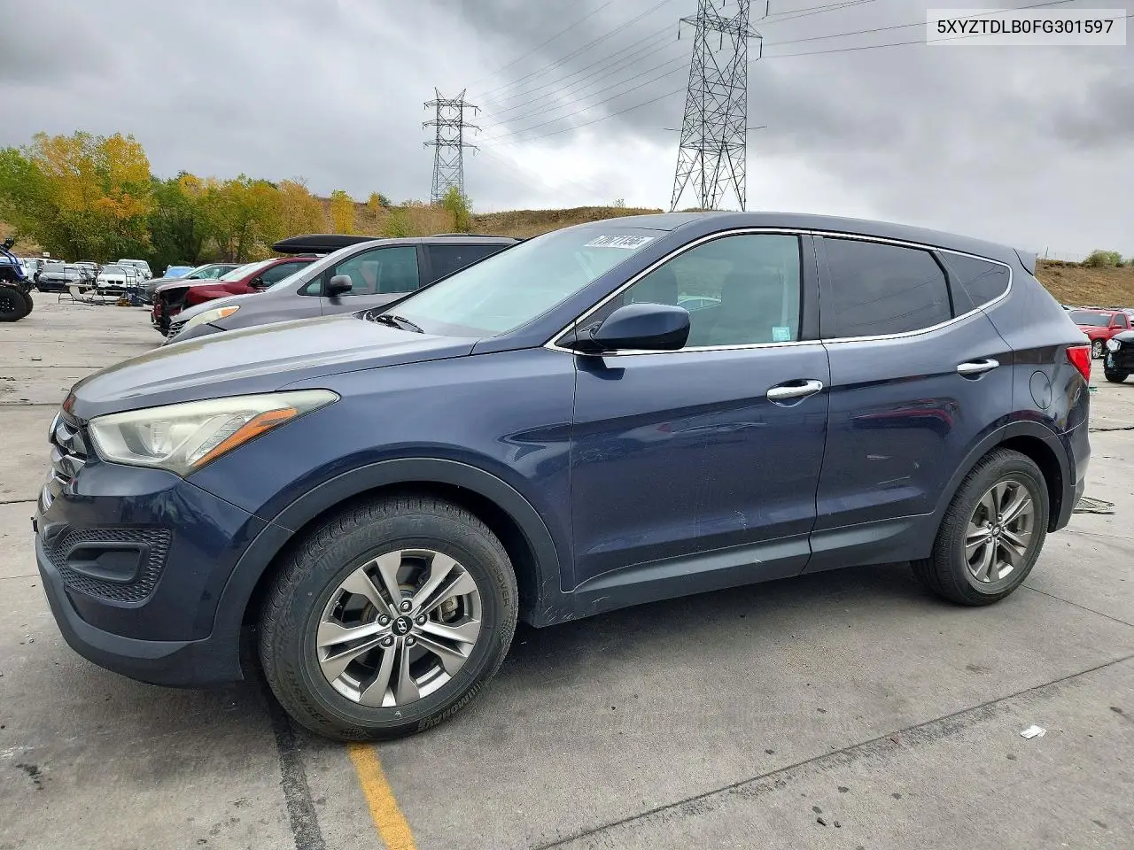 HYUNDAI SANTA FE 2015, VIN 5XYZTDLB0FG301597