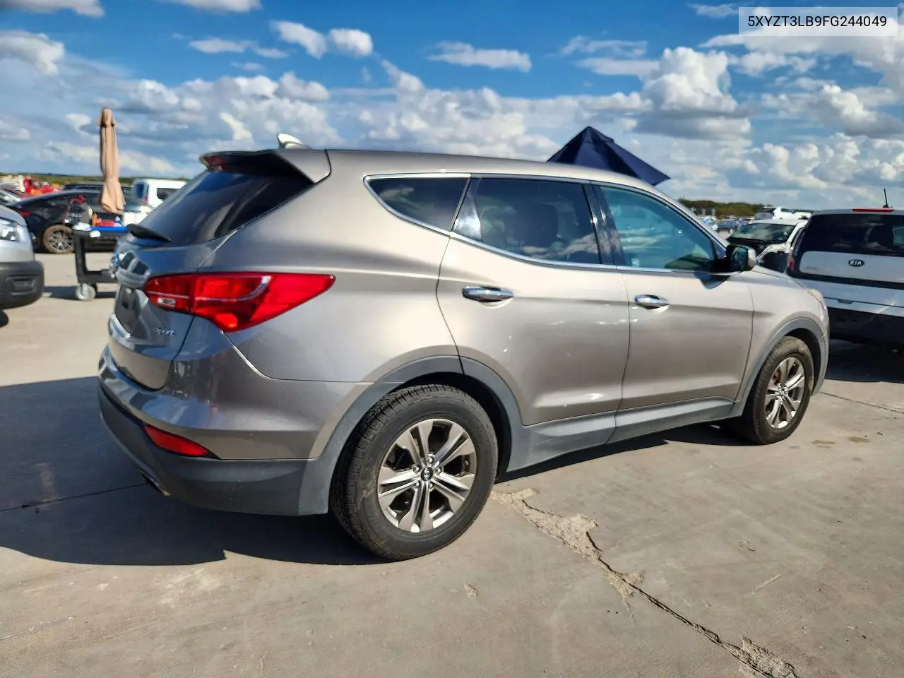 2015 HYUNDAI SANTA FE VIN 5XYZT3LB9FG244049 — фото 3
