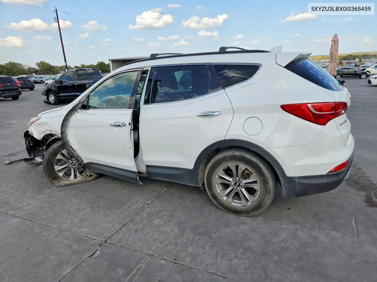2016 HYUNDAI SANTA FE VIN 5XYZU3LBXGG365459 — фото 2
