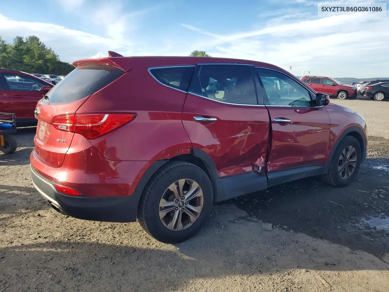 2016 HYUNDAI SANTA FE VIN 5XYZT3LB6GG361086 — фото 3