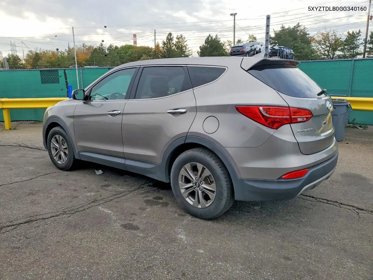 2016 HYUNDAI SANTA FE VIN 5XYZTDLB0GG340160 — фото 2